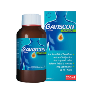 Gaviscon Peppermint Liquid Suspension 200ml – Fast Relief from Heartburn, Acid Reflux & Indigestion