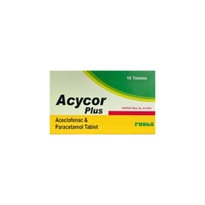 Acycor Plus Aceclofenac & Paracetamol Tablets x10