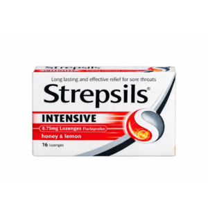 Strepsils Intensive Honey & Lemon Lozenges x16 – Fast-Acting Relief for Severe Sore Throat