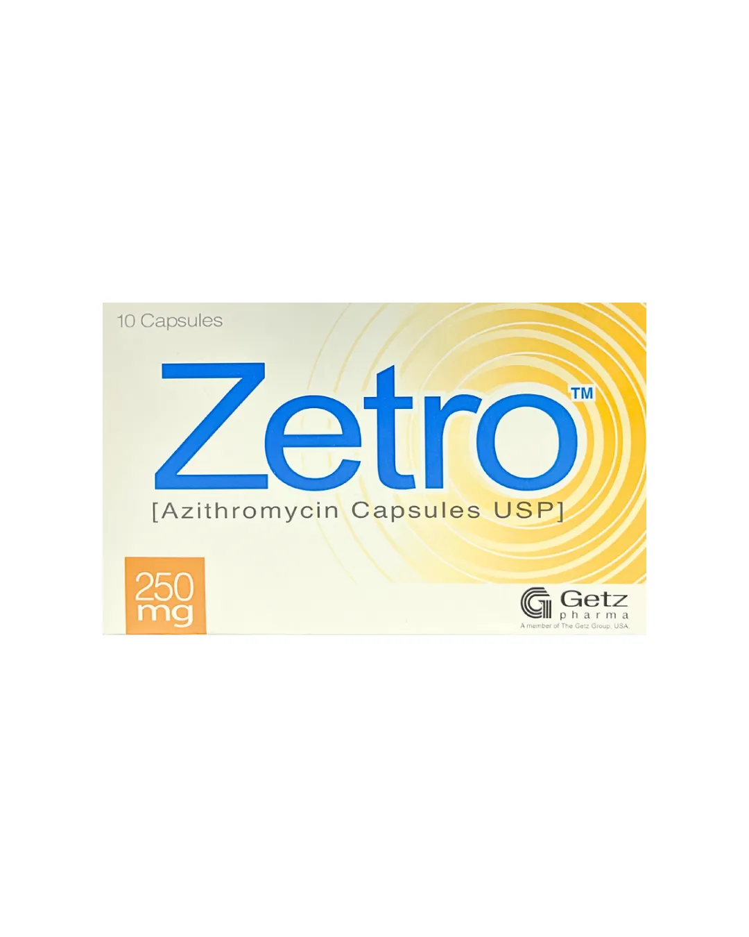 Zetro Azithromycin 250mg caps x10